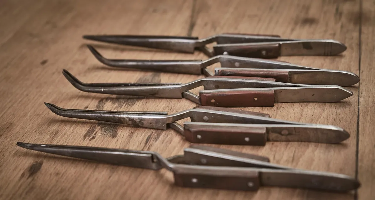 lötzange, pliers, precision, second hand, old, tool, goldsmith, work, equipment, accuracy, processing, workshop, selection, difference, goldsmith, goldsmith, go